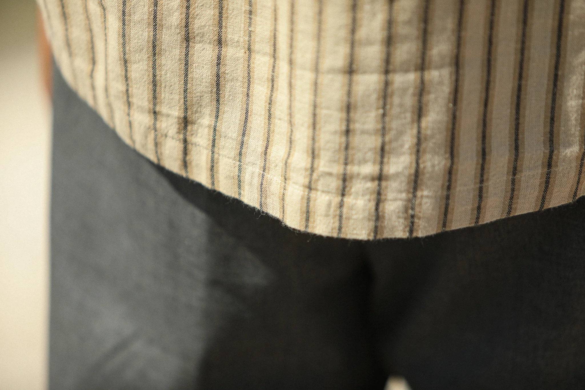 Modern Camp Collar Japanese Linen Beige - Image 8