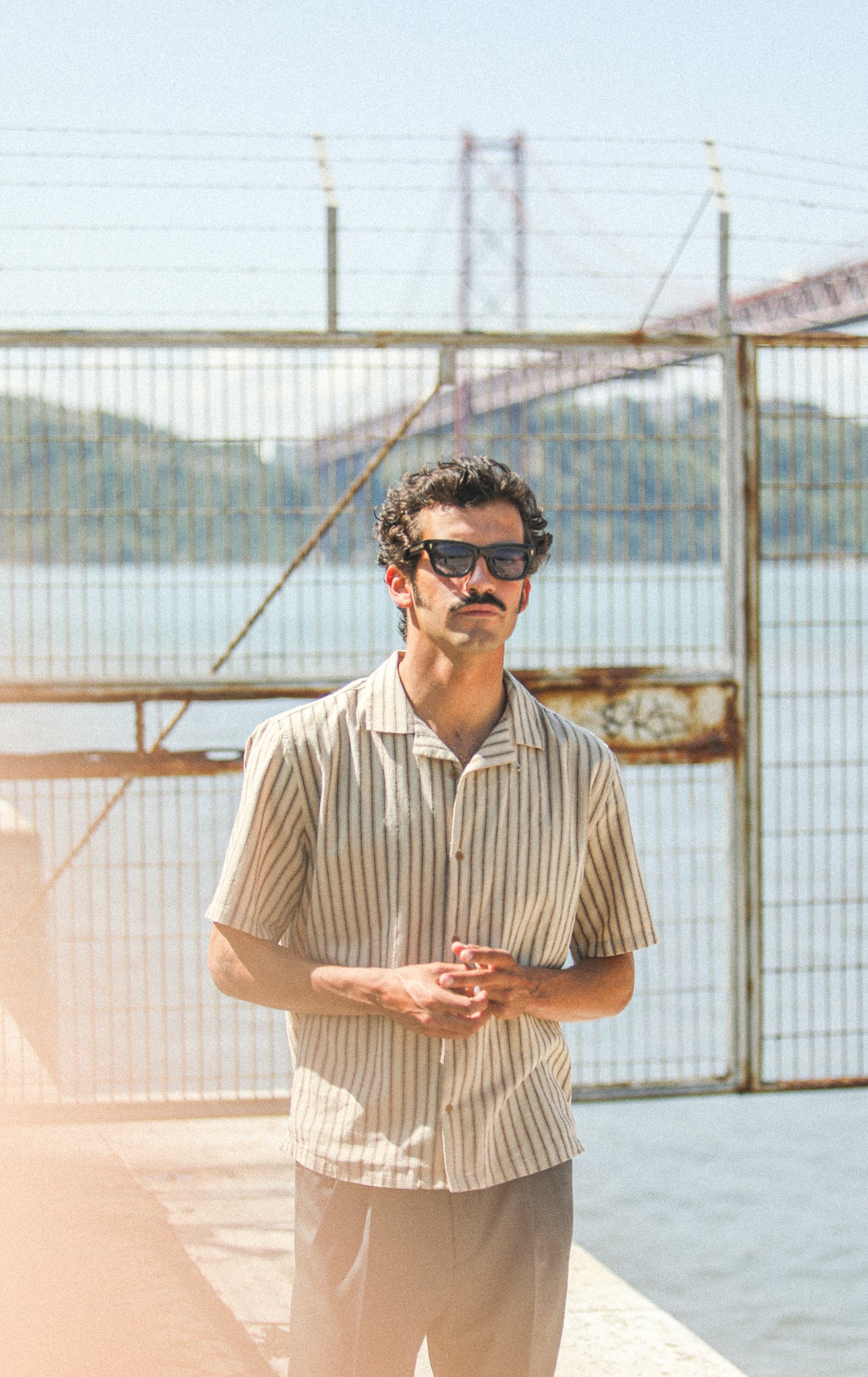 Modern Camp Collar Japanese Linen Beige - Image 9