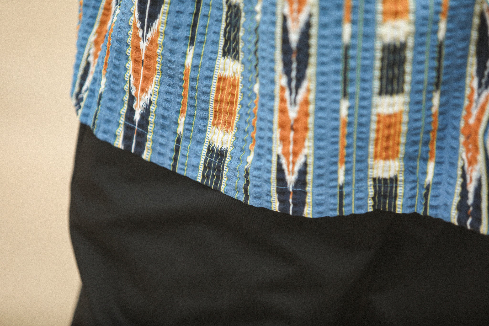 Modern Camp Collar Japanese Seersucker Blue - Image 6