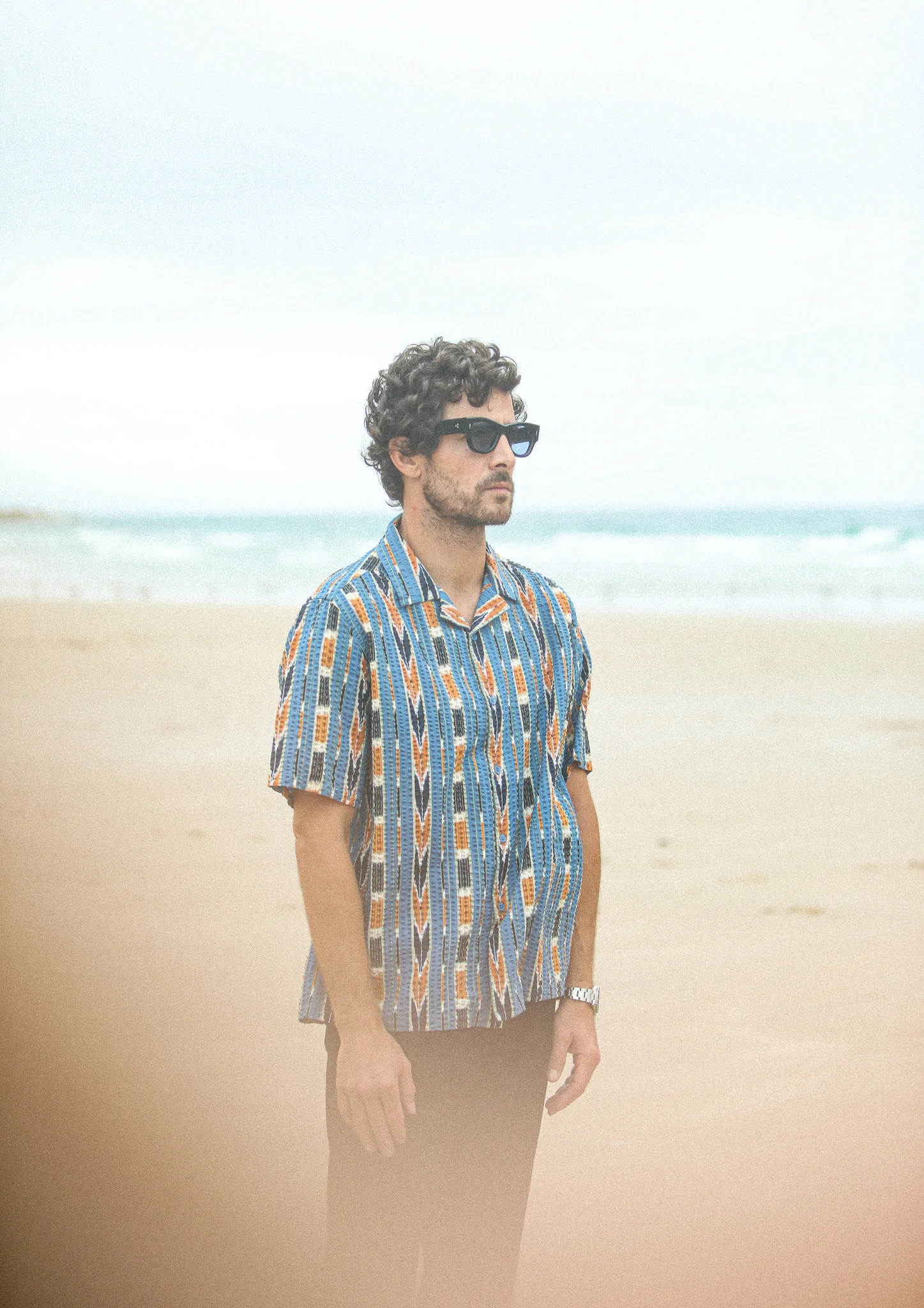 Modern Camp Collar Japanese Seersucker Blue - Image 9