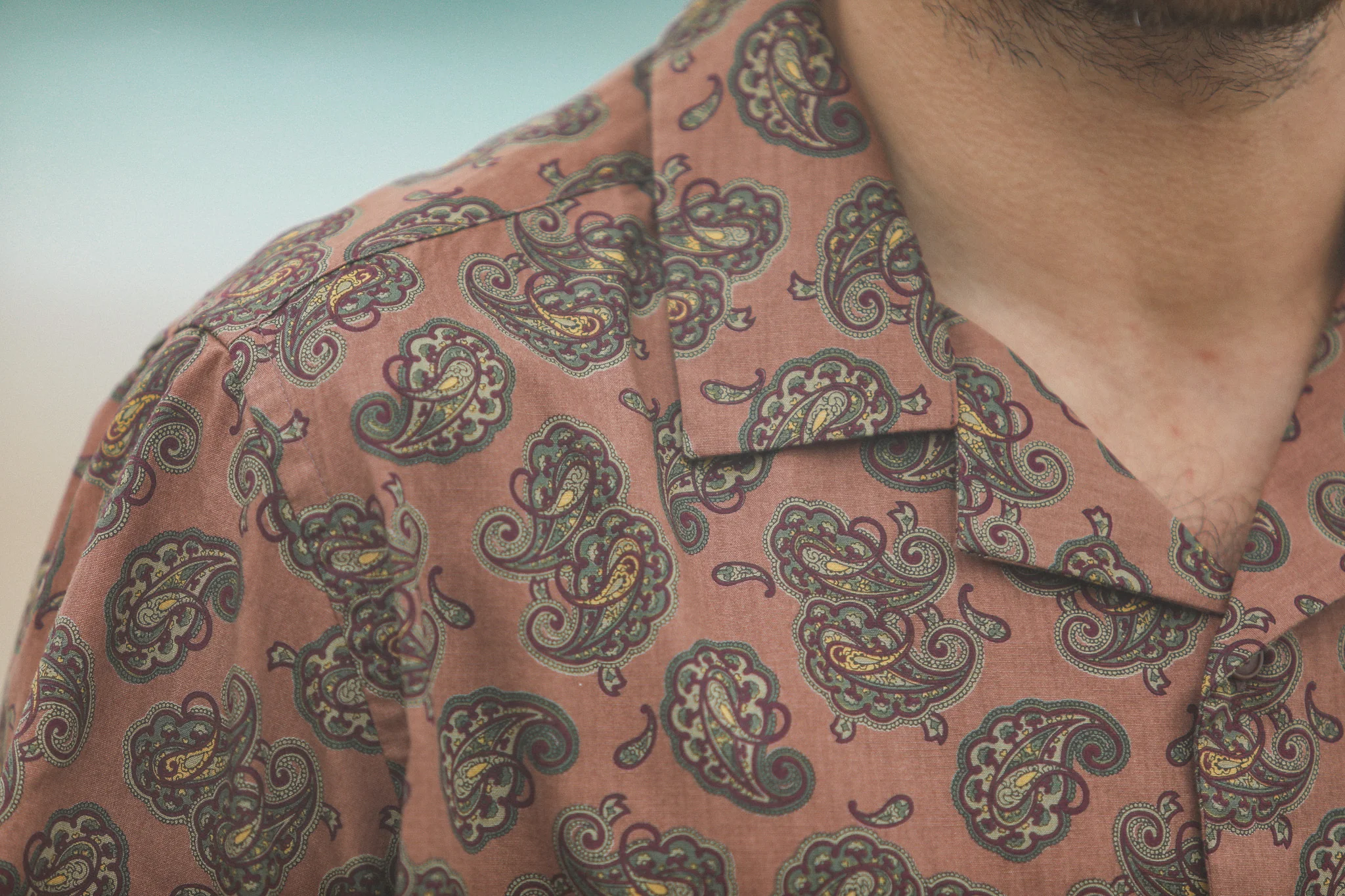 Modern Camp Collar Japanese Paisley Pink - Image 5