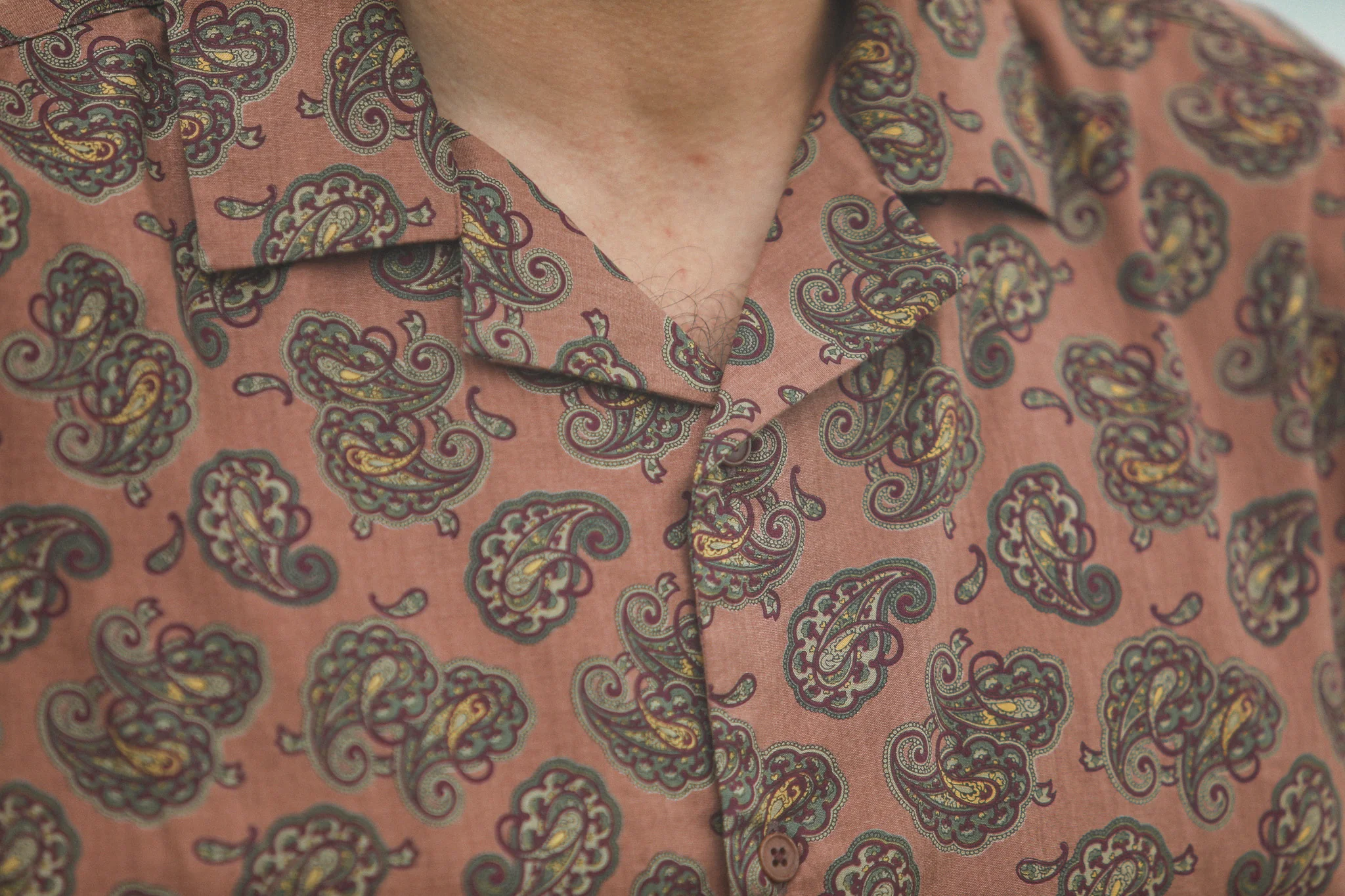 Modern Camp Collar Japanese Paisley Pink - Image 8