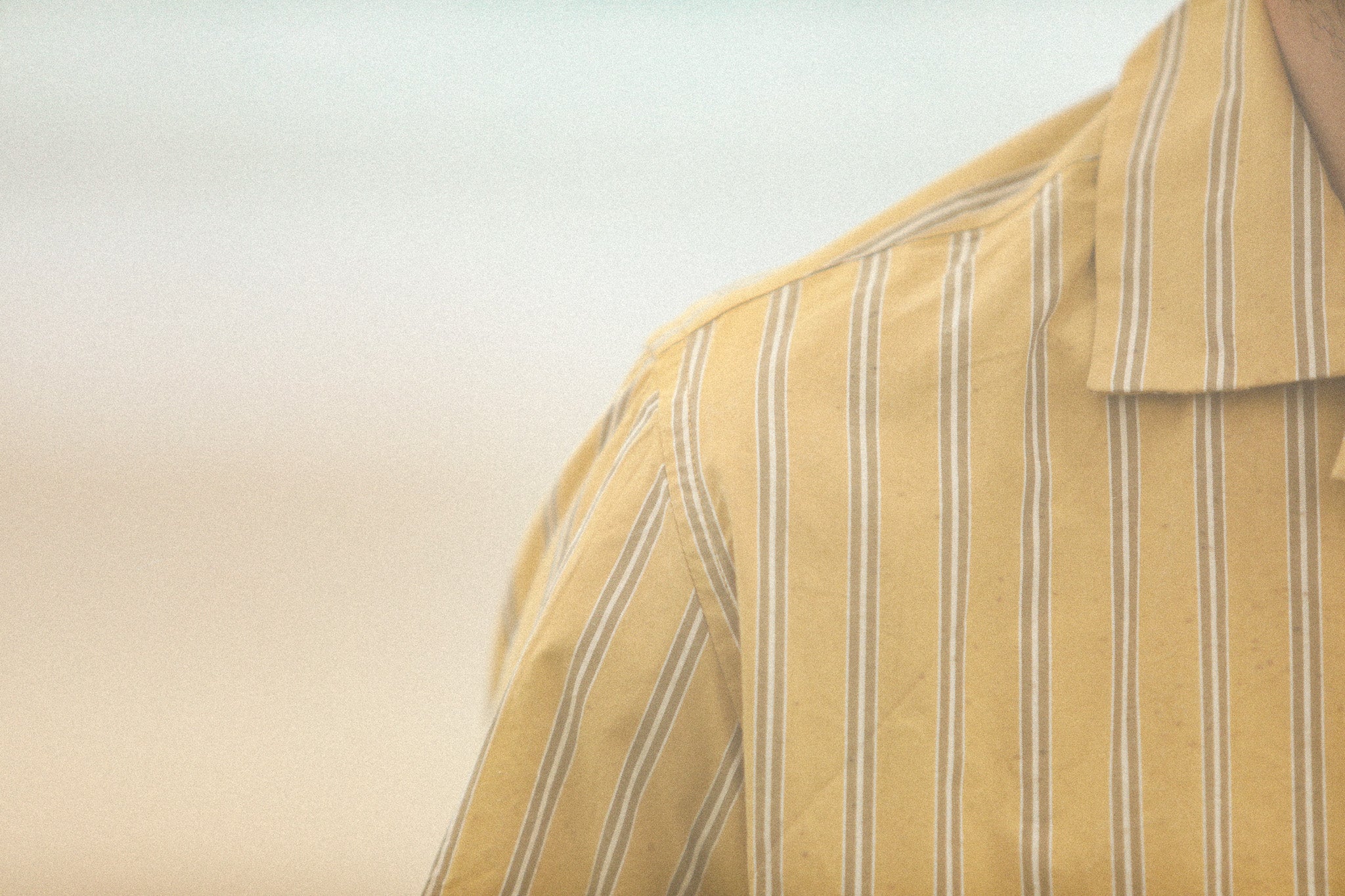 Modern Camp Collar Japanese Stripes Dark Yellow - Image 6