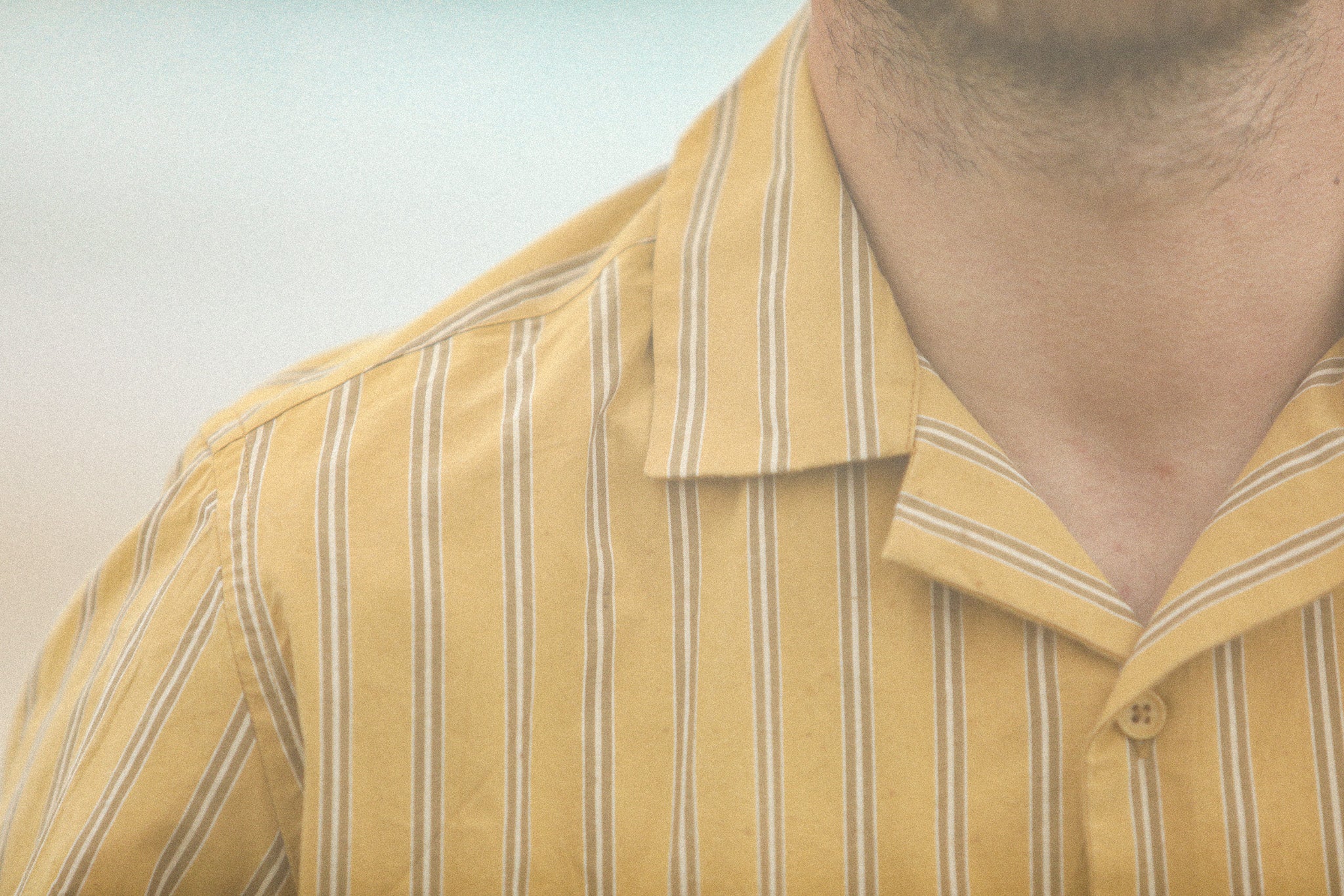 Modern Camp Collar Japanese Stripes Dark Yellow - Image 7