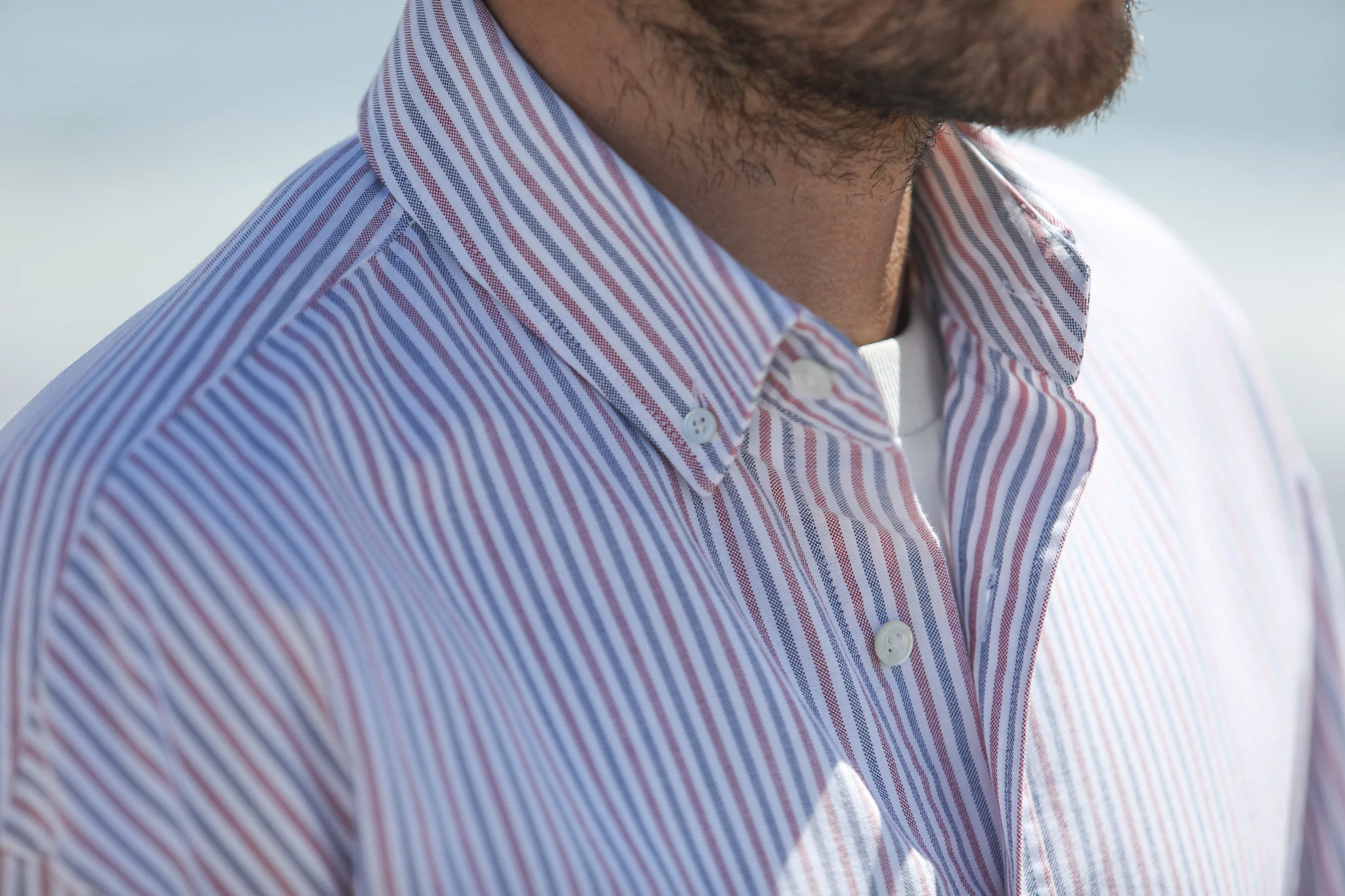 Chemise Oxford Stripes Red-Blue - Modern Fit - Image 5