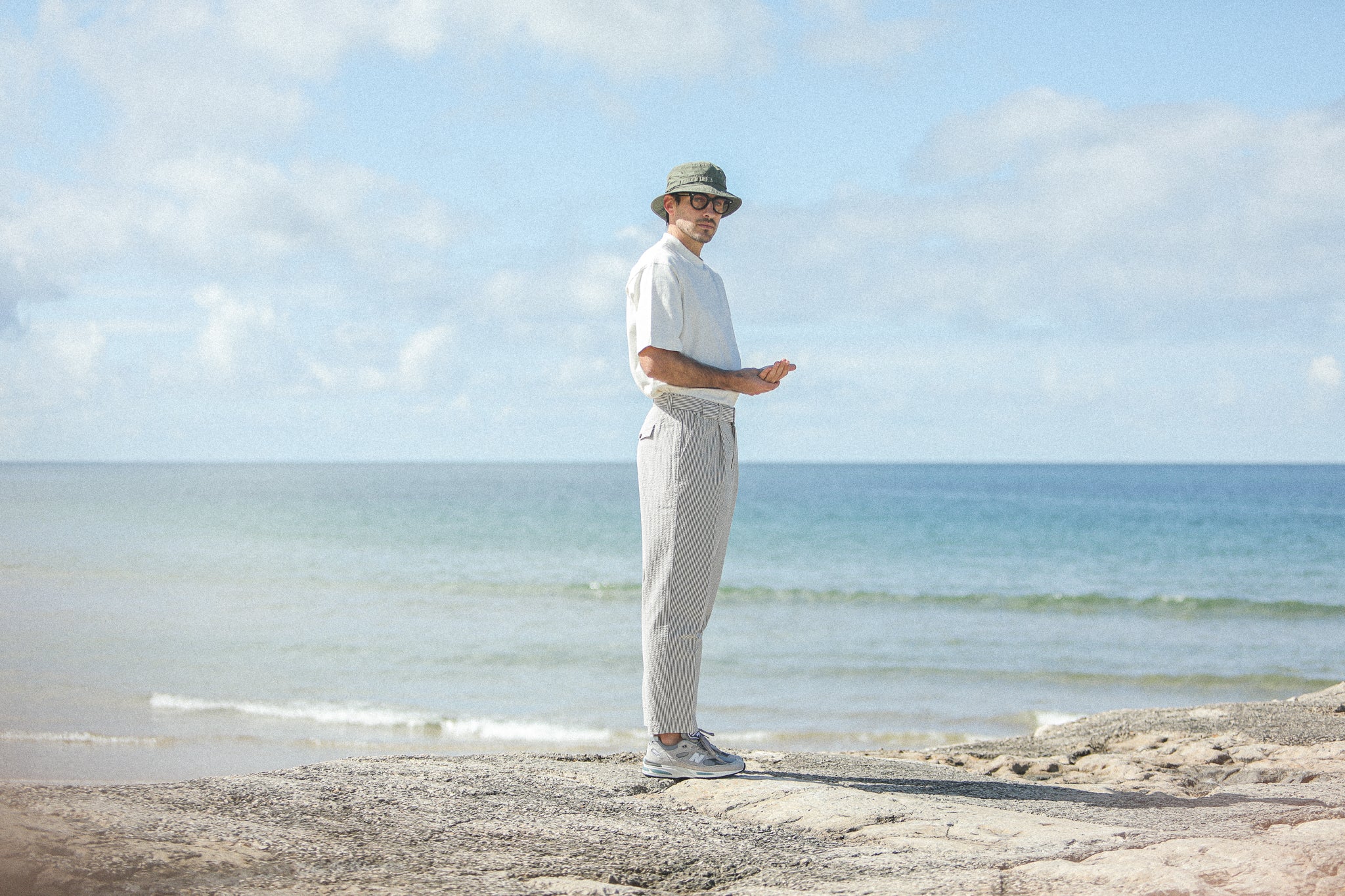 Chino Militaire Seersucker Crème - Comfort Fit - Image 11