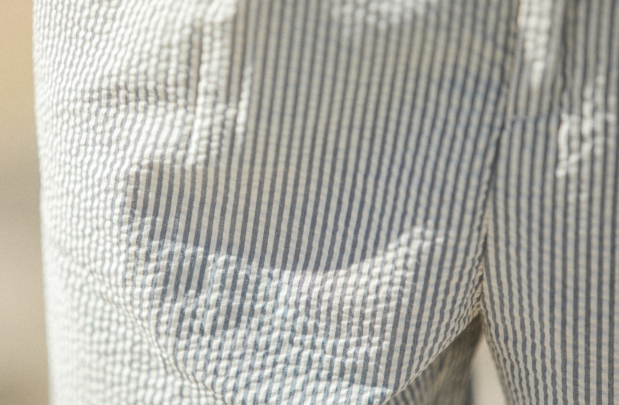 Chino Militaire Seersucker Crème - Comfort Fit - Image 6