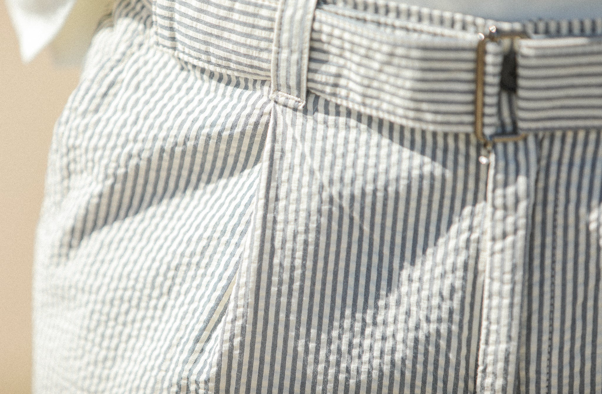 Chino Militaire Seersucker Crème - Comfort Fit - Image 8