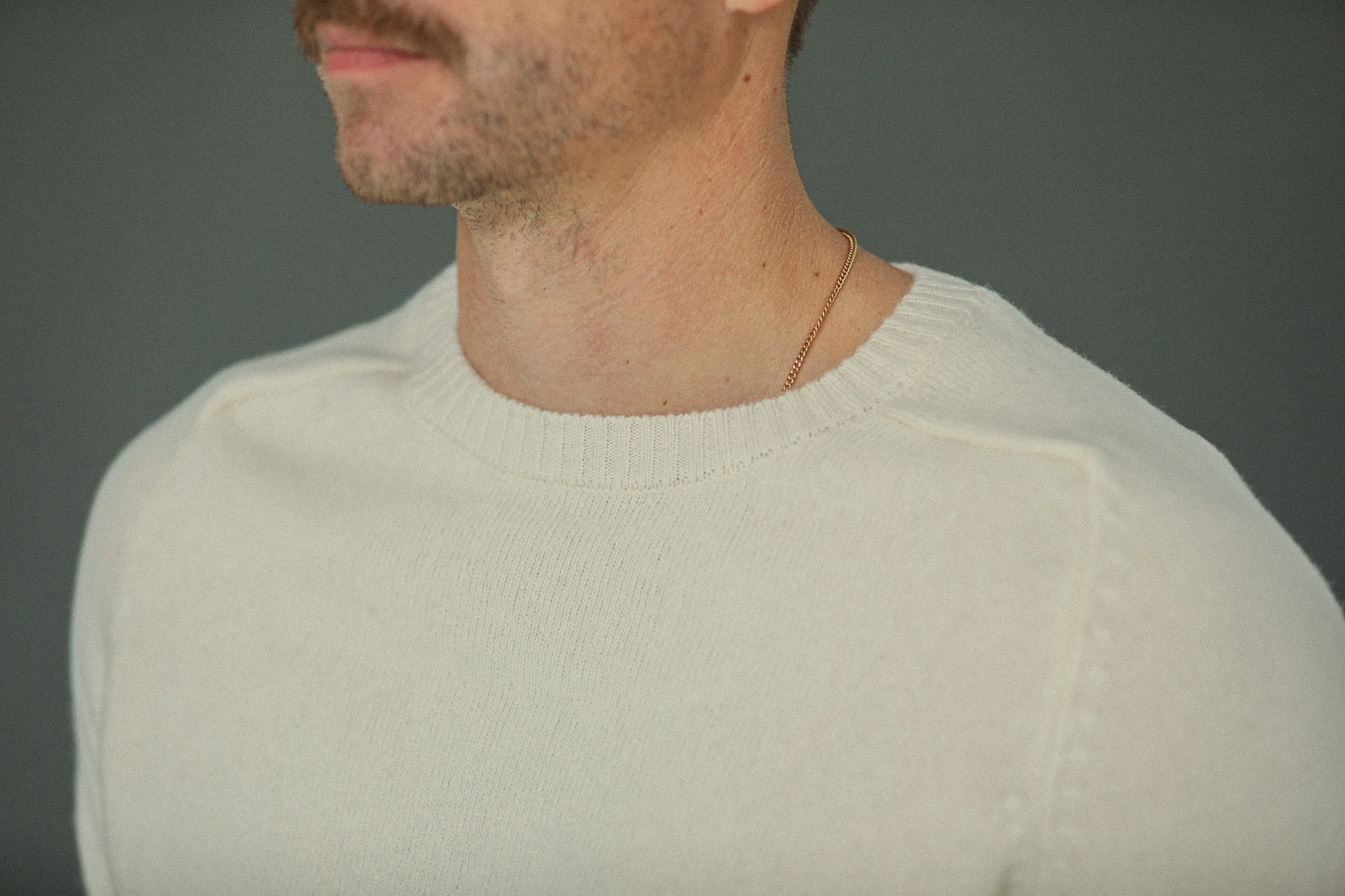Pull Col Rond Lambswool Crème - Image 5