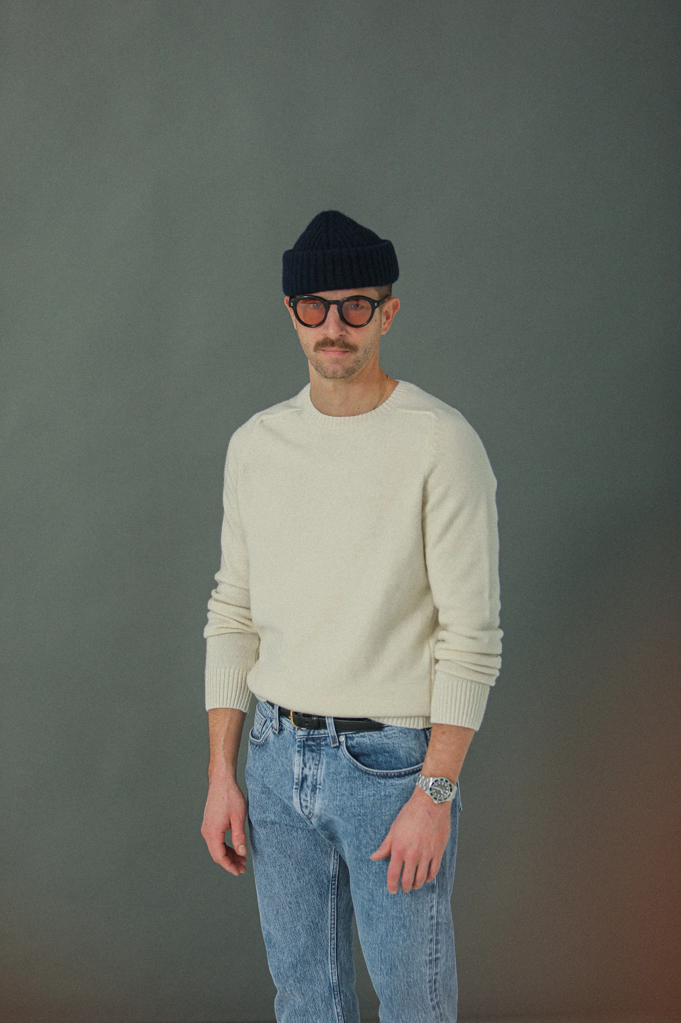 Pull Col Rond Lambswool Crème - Image 9
