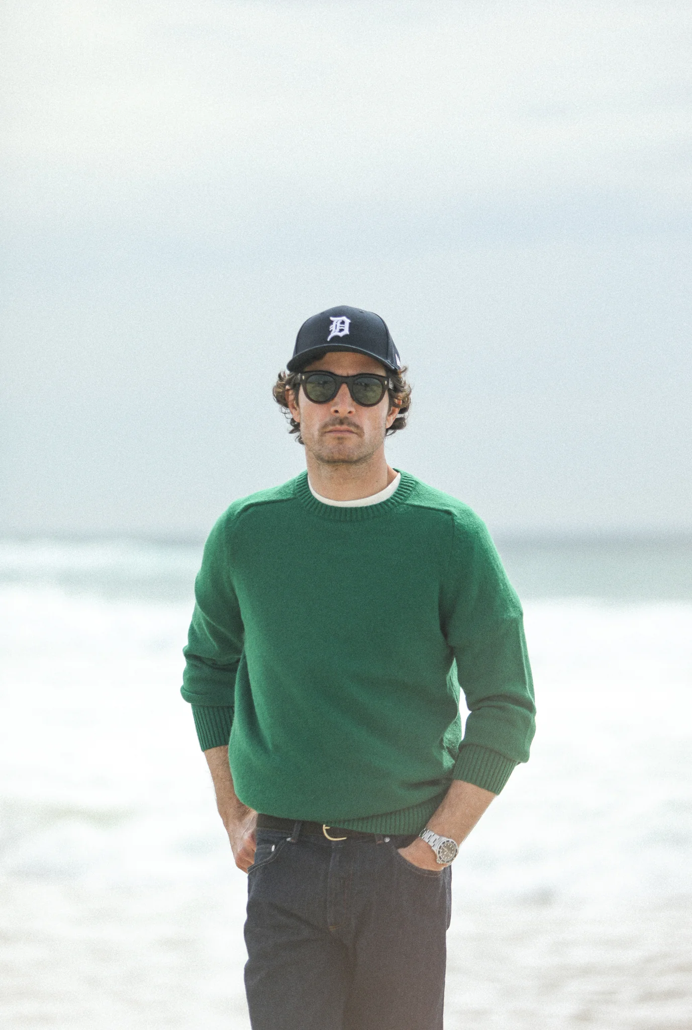Pull Col Rond Lambswool Vert - Image 4