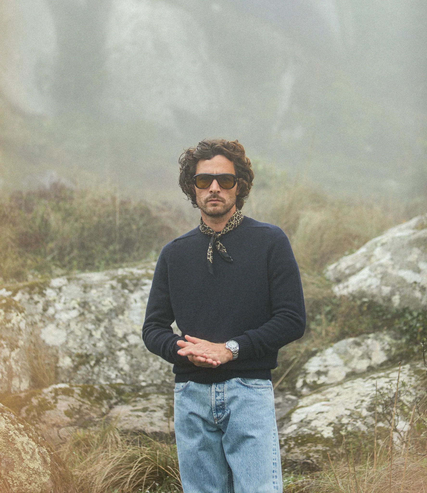 Pull Col Rond Lambswool Marine - Image 9