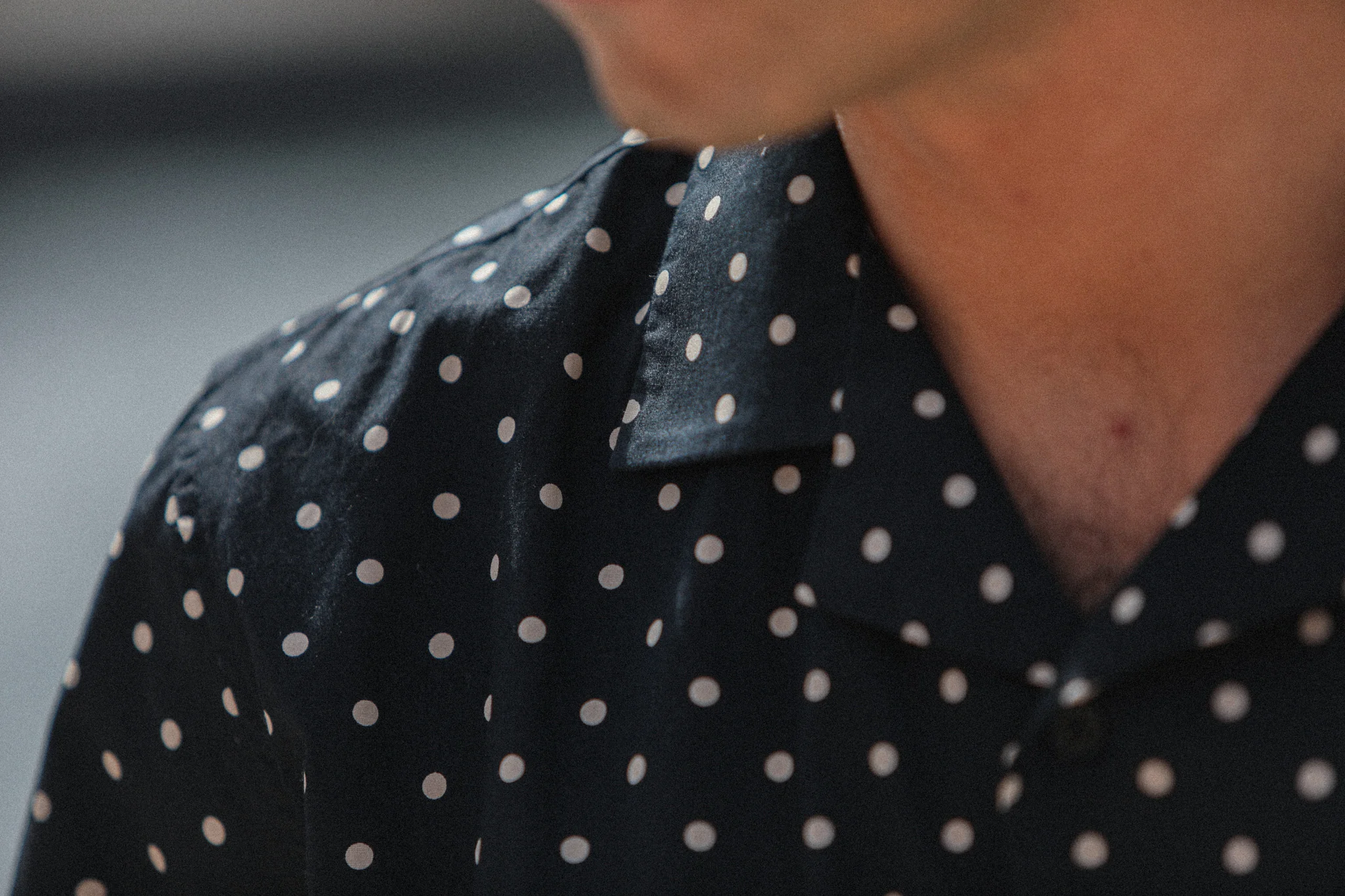 Camp Collar Japanese Polka Dot Black - Image 5