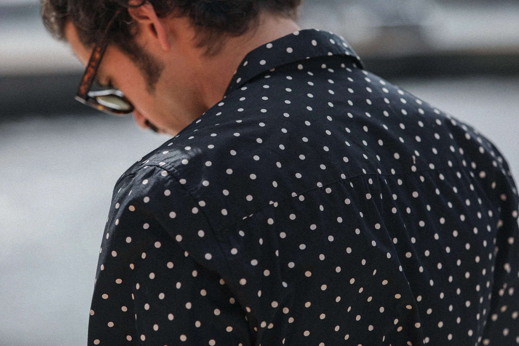 Camp Collar Japanese Polka Dot Black - Image 6