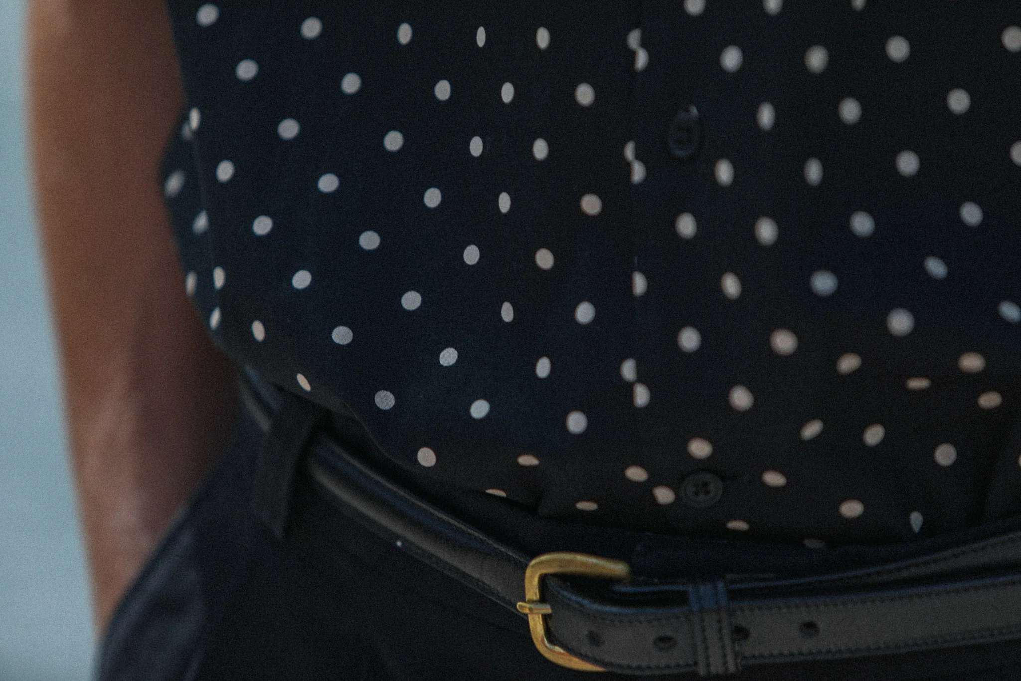 Camp Collar Japanese Polka Dot Black - Image 8