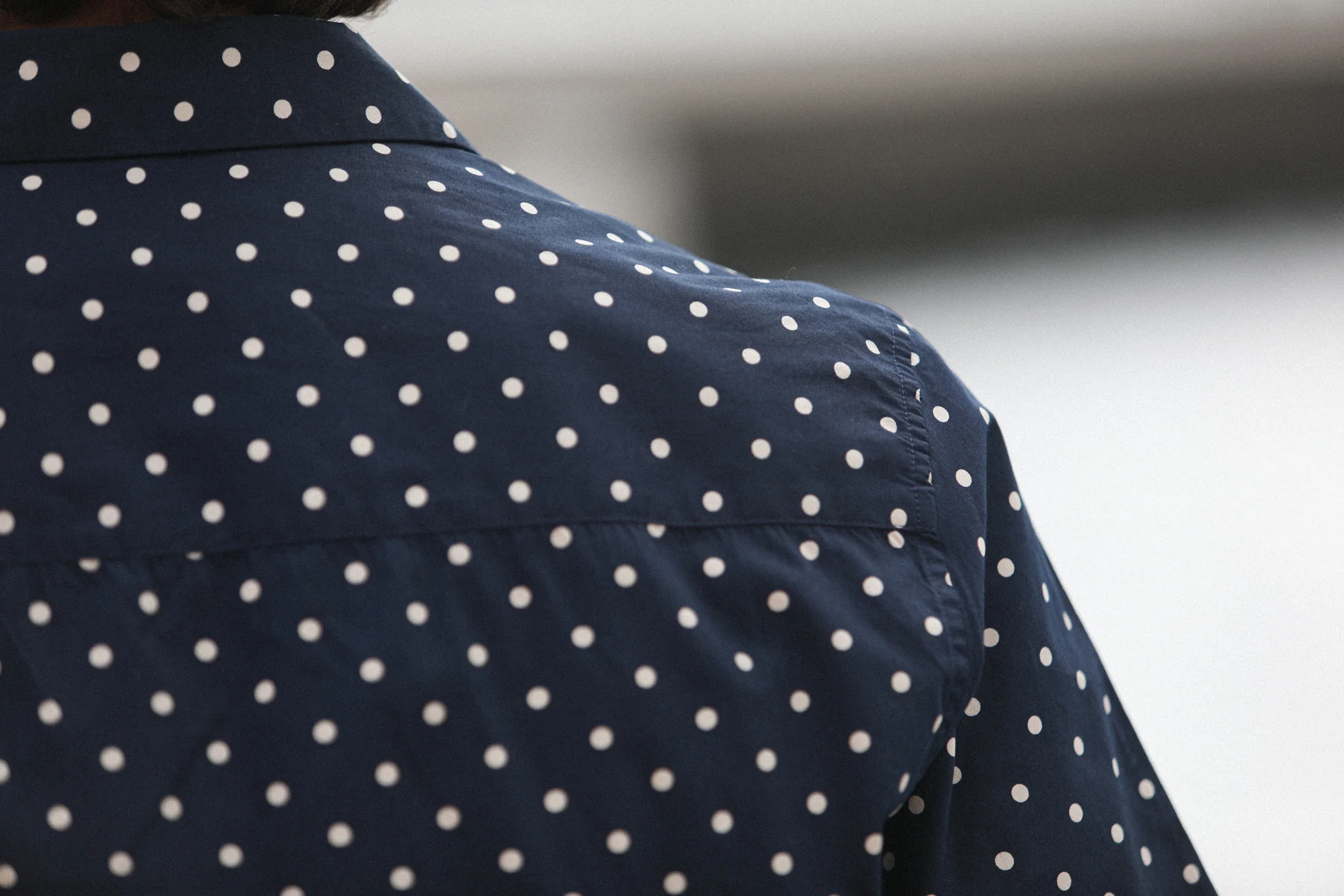 Camp Collar Japanese Polka Dot Navy - Image 6