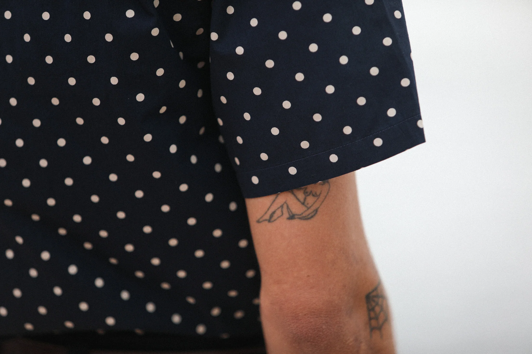 Camp Collar Japanese Polka Dot Navy - Image 8