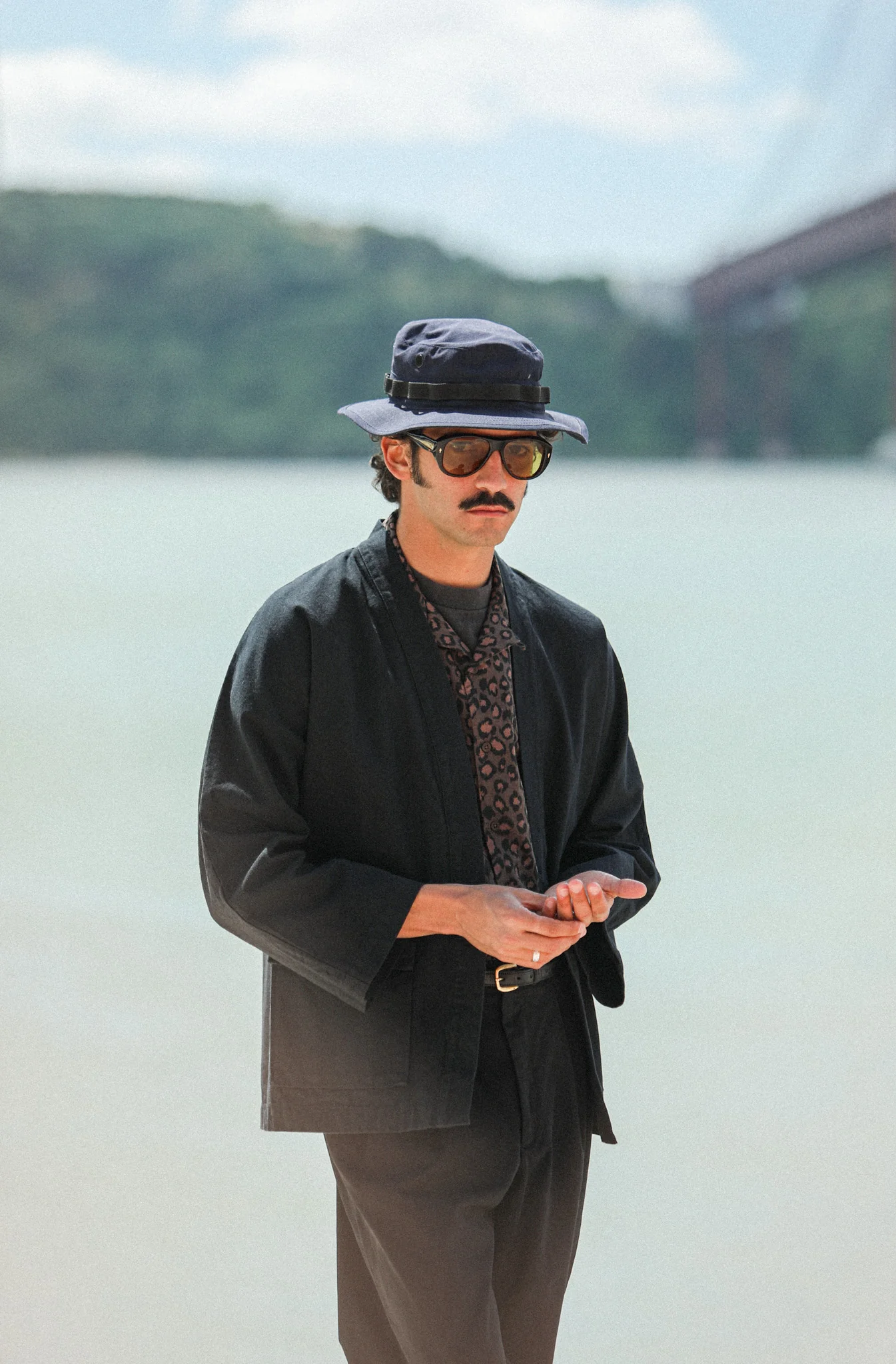Veste Kimono Canvas Japonais Noir - Image 9