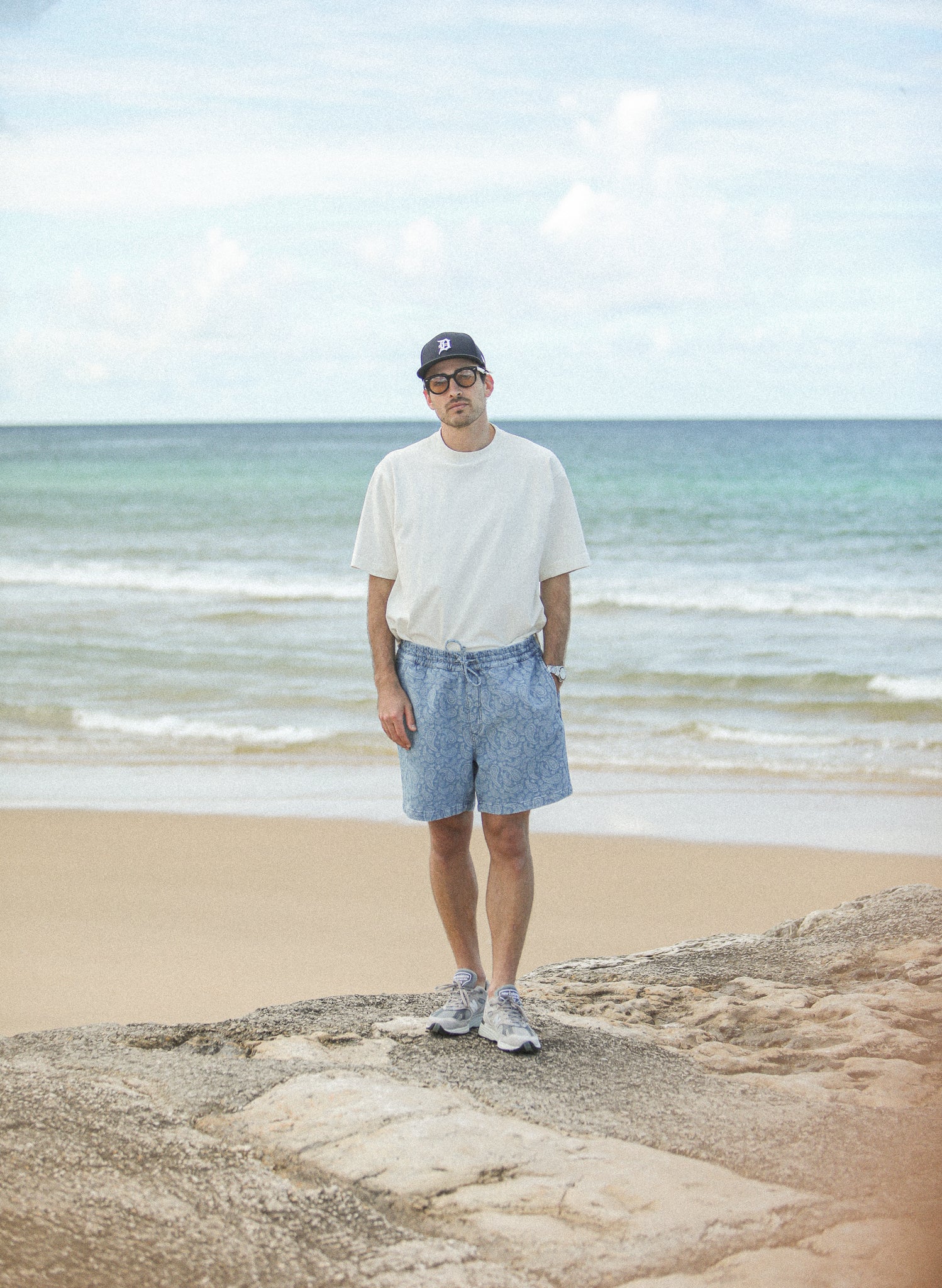 Beach Short - Denim Paisley Bleach