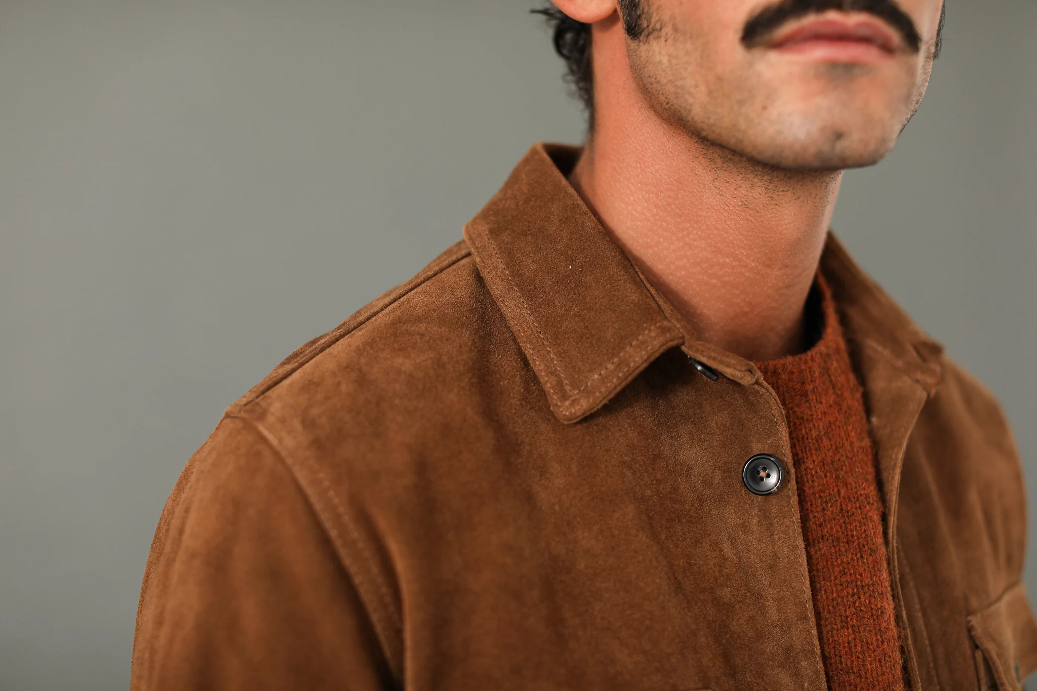 Surchemise Cuir Suédé Tabac - Image 7