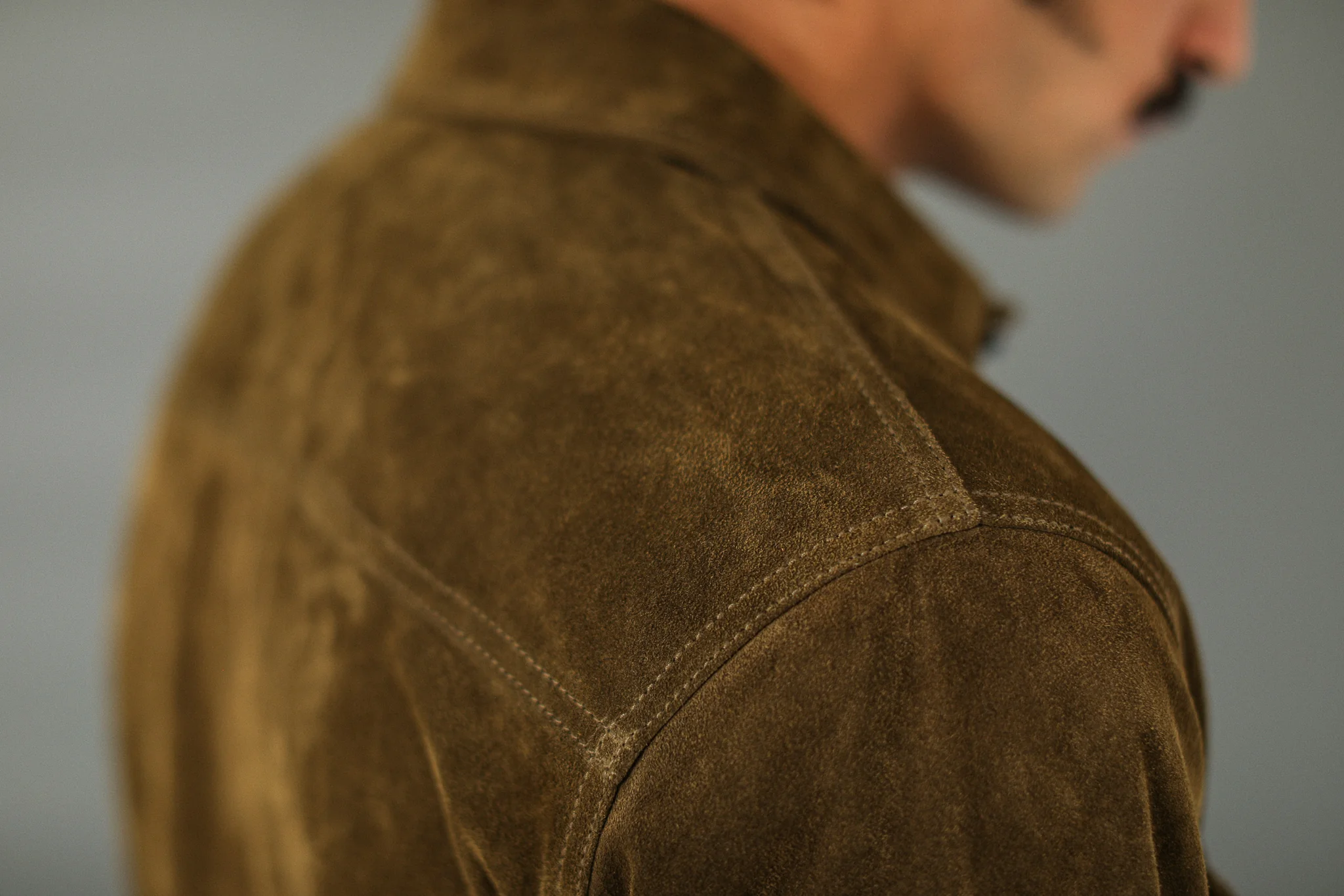 Surchemise Cuir Suédé Olive - Image 6