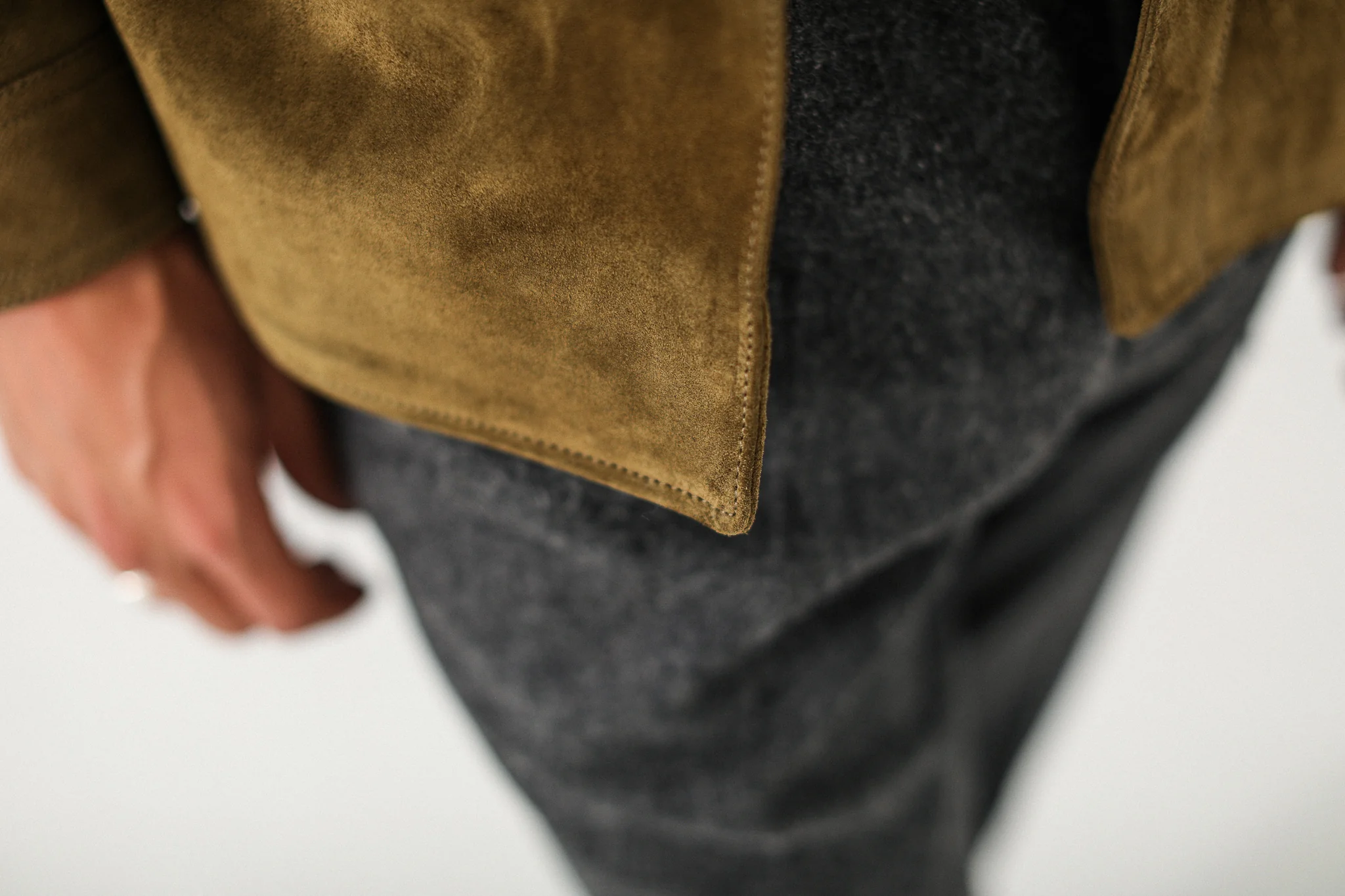 Surchemise Cuir Suédé Olive - Image 8