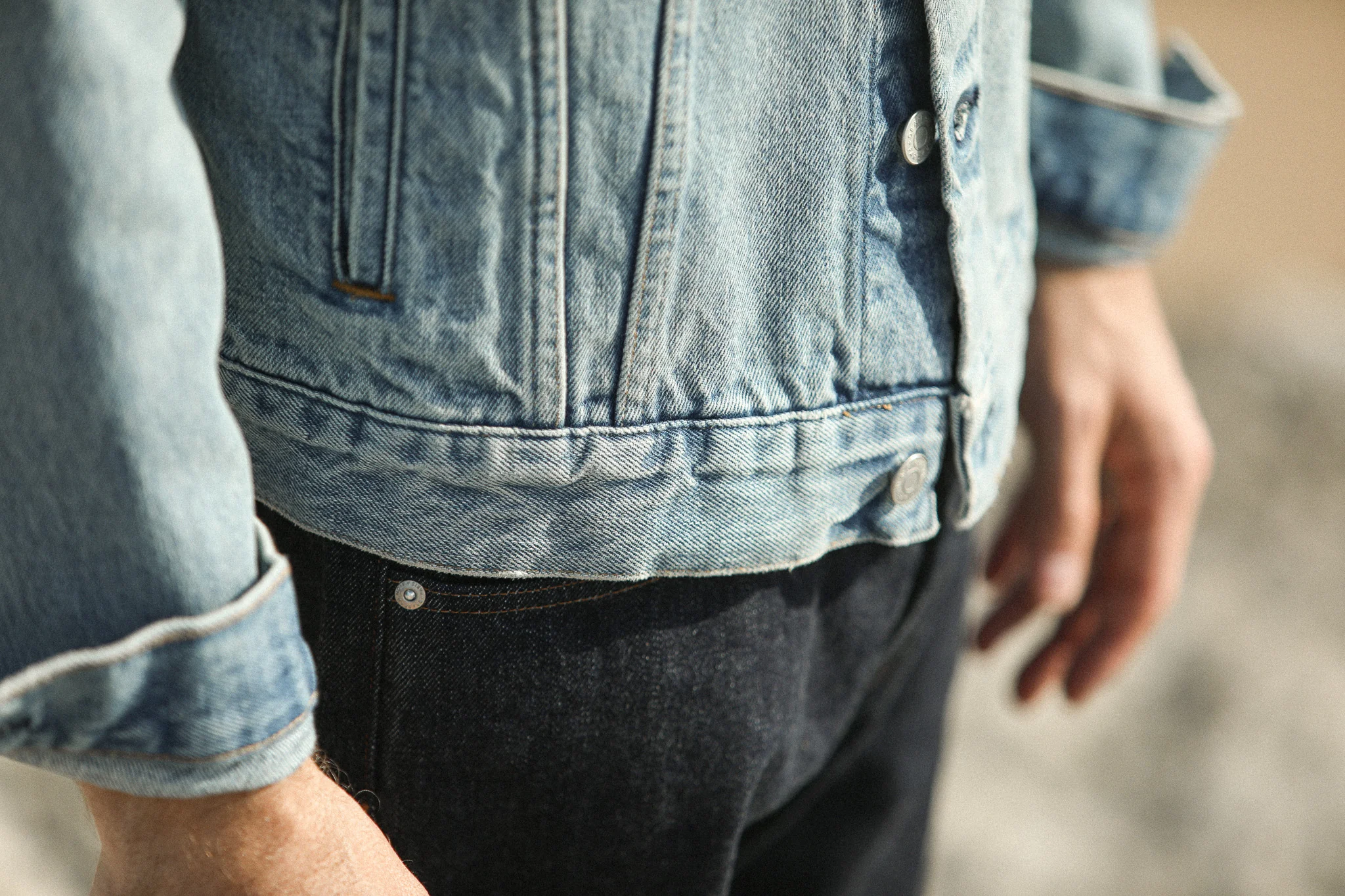 Trucker Jacket Denim Japonais Bleached - Image 6
