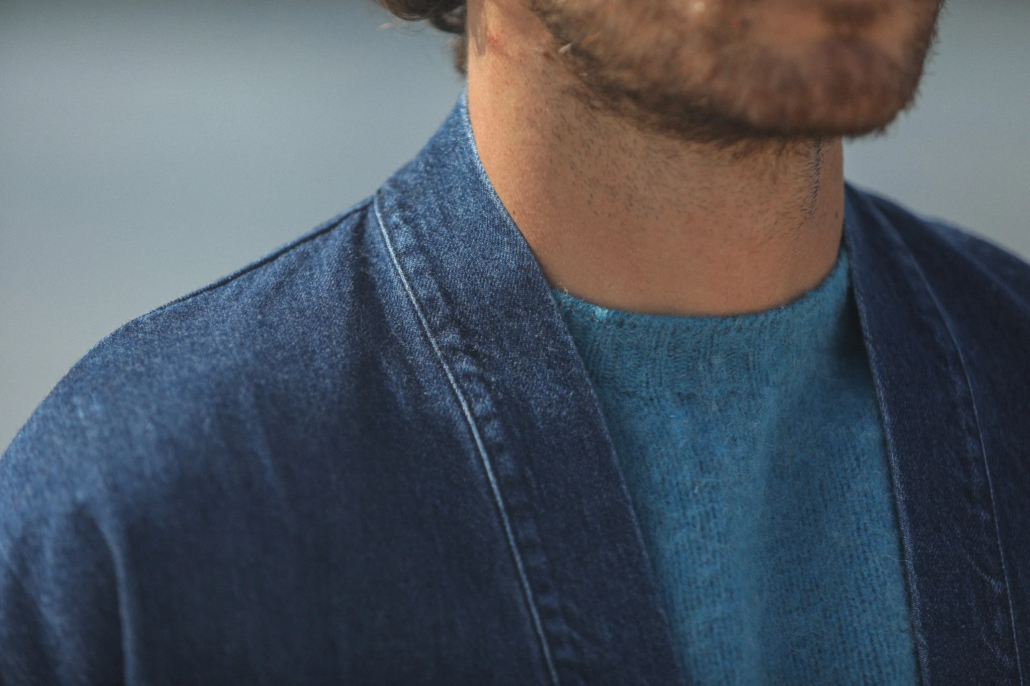 Veste Kimono Denim Japonais Stonewash - Image 5