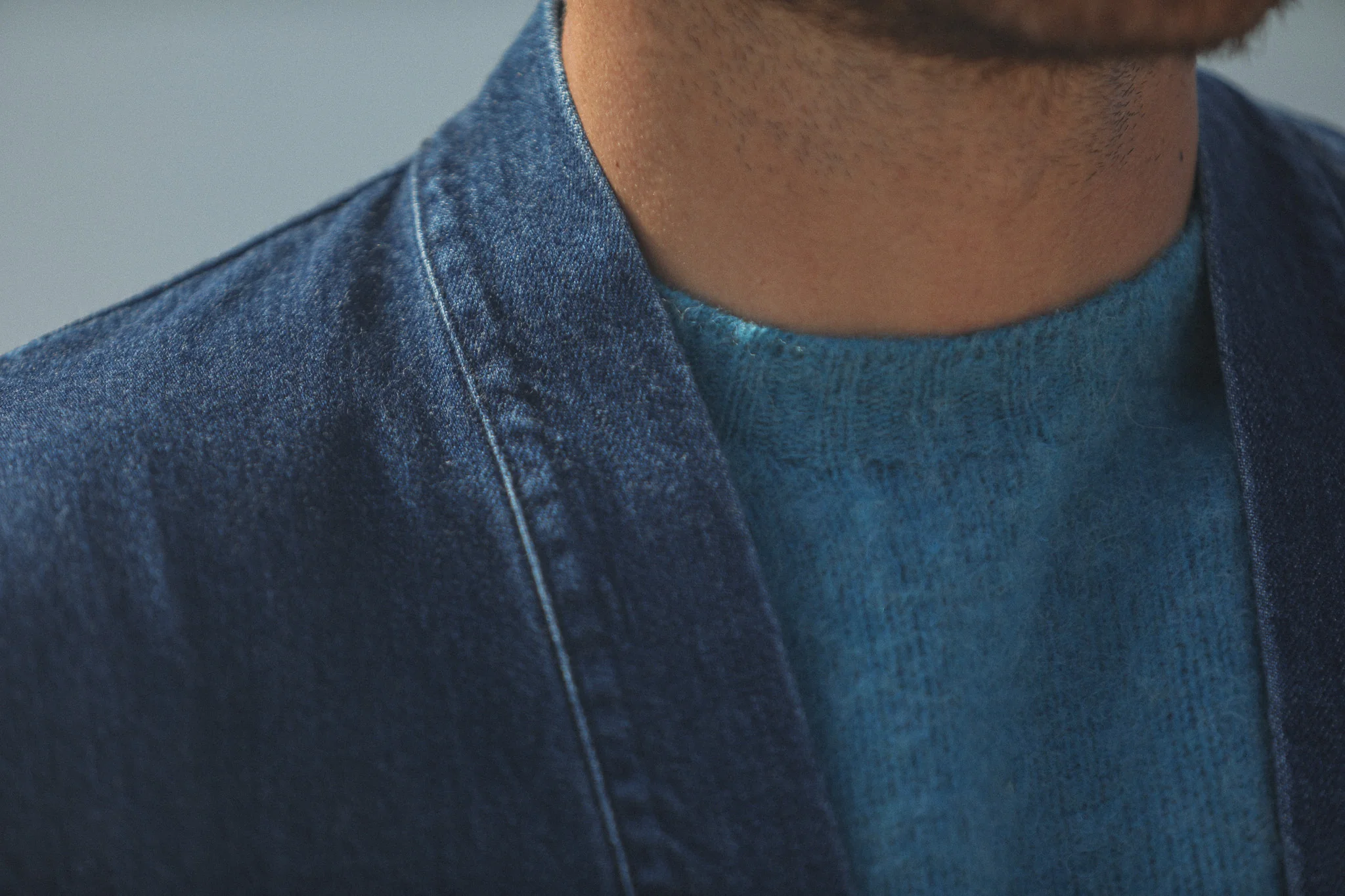Veste Kimono Denim Japonais Stonewash - Image 8